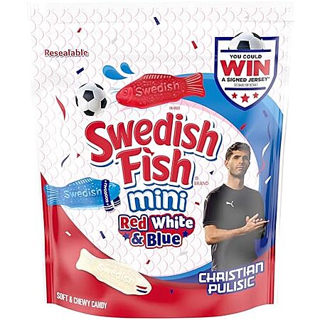 [SnS, AC] $4.93* | 28.8oz. Swedish Fish Mini Soft & Chewy Candy Bag (Red, White & Blue) at Amazon