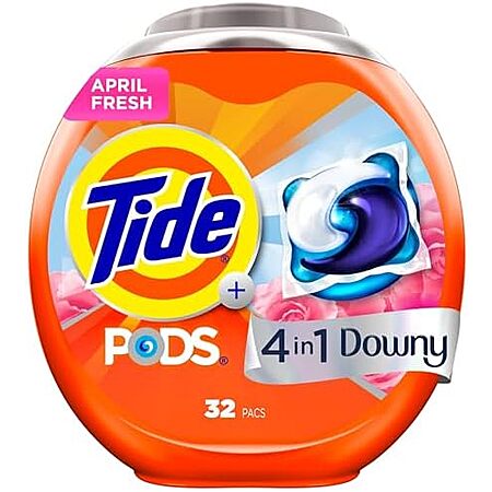 [SnS, AC] $42.83 | 4 × 32-Count Tide PODS Laundry Detergent (Downy April Fresh) ($10.71 each) at Amazon