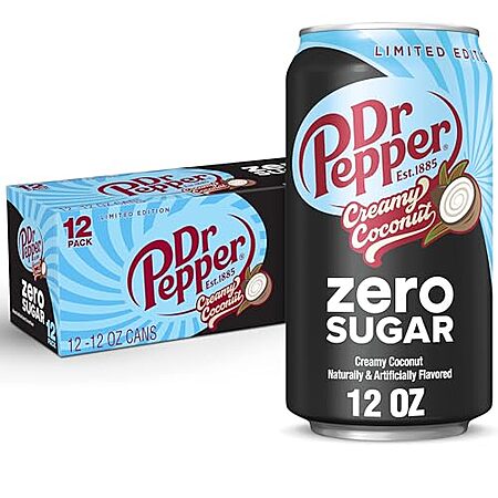 12-Pk 12-Oz Dr Pepper Zero Sugar Creamy Coconut Soda 3 for $16 