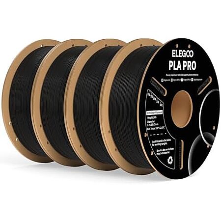 [Lightning Deal] $42.47* | 4-pk 1-kg ELEGOO PLA PRO 1.75mm Filament (Black) at Amazon