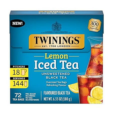 [SnS] $4.36 | 72-Count Twinings NEW Lemon Black Iced Tea (Lemon Black Iced Tea) at Amazon
