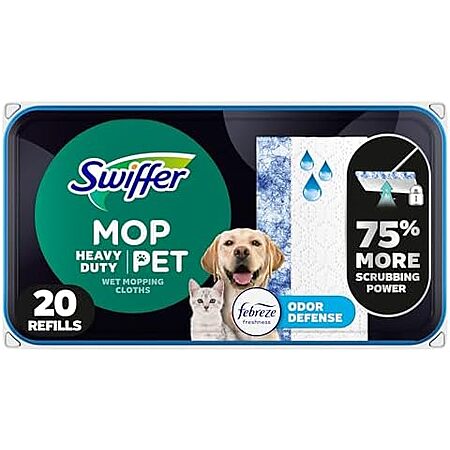 [SnS] $7.31 | 20-Count Swiffer Sweeper Pet Heavy Duty Multi-Surface Wet Cloth Refills (Fresh) at Amazon