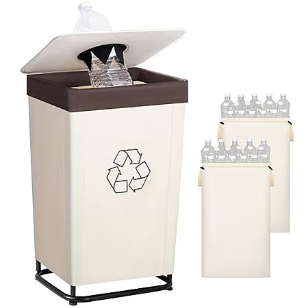 [AC] $28.99* | 2 × 29-Gallon StorageWorks Recycling Bin w/ Lid & 2 Washable Bags (Beige) ($14.49 each) at Amazon