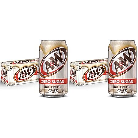 $9.50 | 24-Pack 12-Oz A&W Zero Sugar Root Beer Soda at Amazon (39.6￠ each)