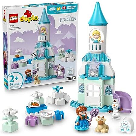 $51.99 | 54-Piece LEGO Duplo: Frozen - Anna and Elsa's Frozen Castle Party (10455, 2025) at Amazon