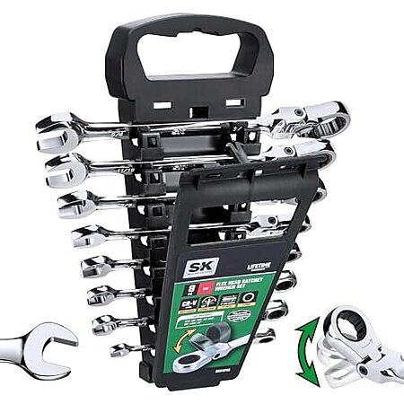 $59.99* | 8-Pc SK Flex-Head SAE Combination Ratcheting Wrench Set at Amazon