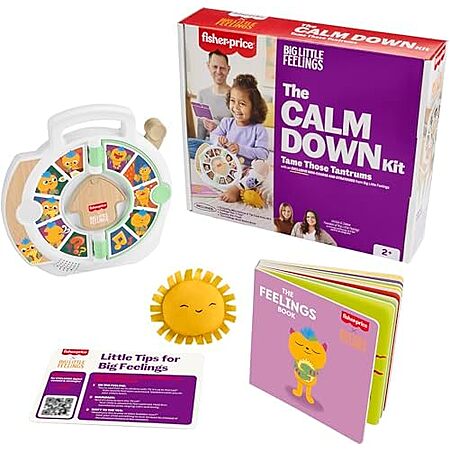 $11.80 | Fisher-Price Toddler Toys Big Little Feelings Calm Down Kit, 4-Piece Set of Activities & Parenting Tips at Amazon
