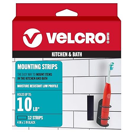 $3.69 | 10-Pack VELCRO Moisture Resistant Kitchen / Bath Mounting Strips at Amazon