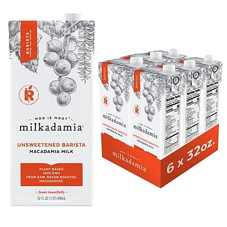 [AC] $19.82 | 6-Pack 32-Oz Milkadamia Unsweetened Barista Macadamia Milk at Amazon ($3.30 each)