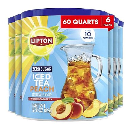 [SnS, AC] $15.54 | 6-Pack 2.9-Oz Lipton Zero Sugar Iced Tea Mix (Peach) at Amazon ($2.59 each)