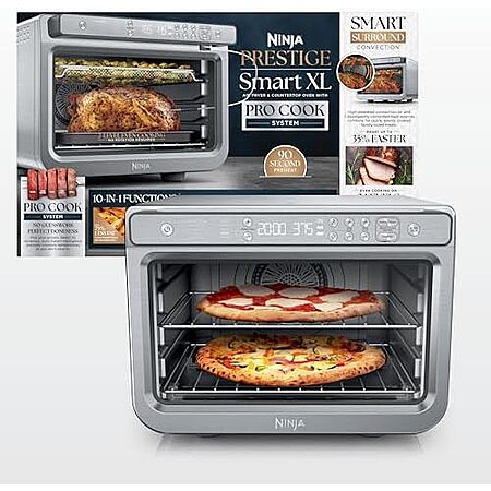 $249.94* | Ninja Air Fryer & Toaster Oven Combo 10-in-1 Prestige Smart XL Oven DT551 with Thermometer at Amazon