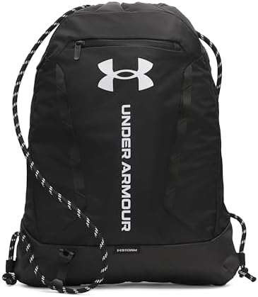 $12.50 | Under Armour Unisex Hustle Sackpack, (001) Black/Black/White, One Size Fits Most at Amazon