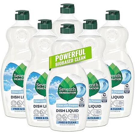 [SnS, AC] $12.72* | 6-Pack 19-Oz Seventh Generation Liquid Dish Soap (Fragrance Free) at Amazon