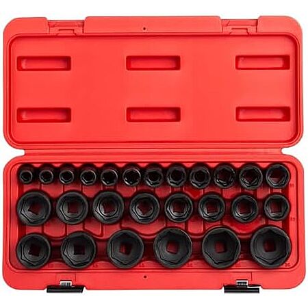 $75.51 | Sunex 2645, 1/2 Inch Drive Impact Socket Set, 26-Piece, Metric, 10mm-36mm at Amazon