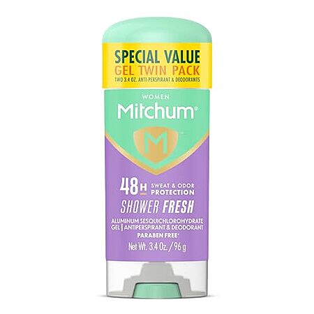 [SnS, AC] $3.46* | 2-Pack 3.4-Oz Mitchum Women's Deodorant Antiperspirant Stick (Shower Fresh) at Amazon