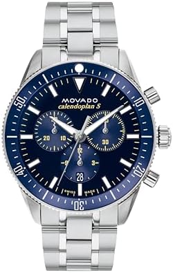$871.98 | Movado Heritage Series Calendoplan S Men’s Chronograph Watch, Swiss Quartz, 42mm at Amazon