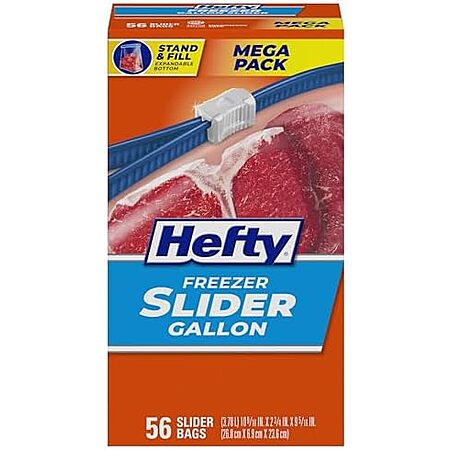 [SnS, AC] $6.08* | 56-Count 1-Gallon Hefty Slider Freezer Storage Bags at Amazon