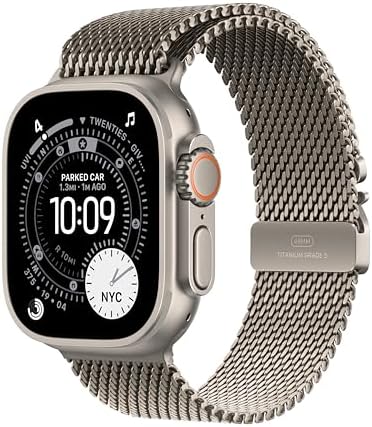 $799.99 | Apple Watch Ultra 3 [GPS + Cellular 49mm] Running & Multisport Smartwatch w/Rugged Titanium Case w/Natural Titanium Milanese Loop - L at Amazon