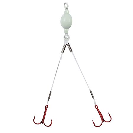 NORTHLAND TACKLE MINI Predator RIG (Weighted) Mono / 3 in / #10 HK / 1 Pack/GLO White