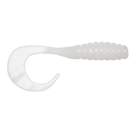 fishing YUM Baits Co. Lures YRTG327 Ribbontail Grub Fishing Bait, White, 3"