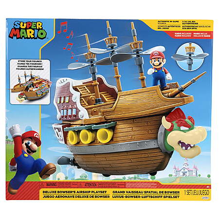 Super Mario Deluxe Bowser's Airship Playset w/ 2.5" Mario Action Figure $20 + Free S/H on $35+