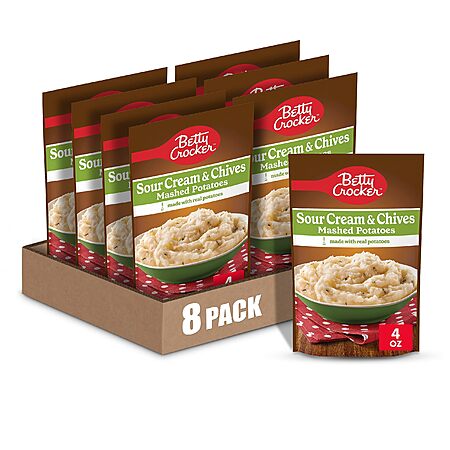 8 pack, Betty Crocker Sour Cream & Chives Mashed Potatoes, 4 oz. $8.84 w/ S&S, $7.90 w/ 5 S&S