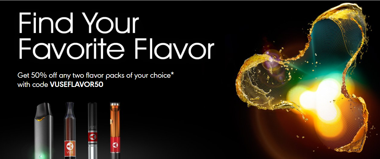 50% off any 2 Vuse Vaper Flavor packs + Free Shipping