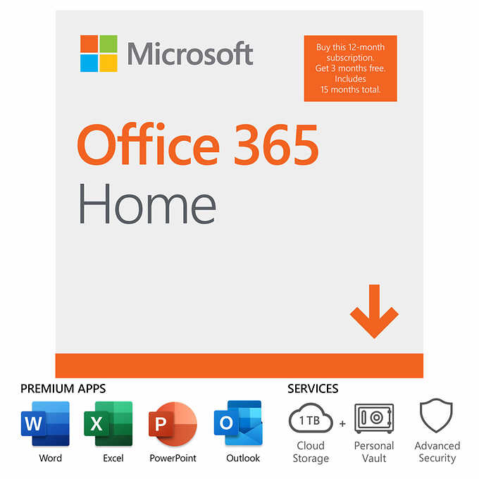 Costco Member Deal ONLY: Microsoft Office 365 Home 15-Month Subscription (E-Delivery) $89.99