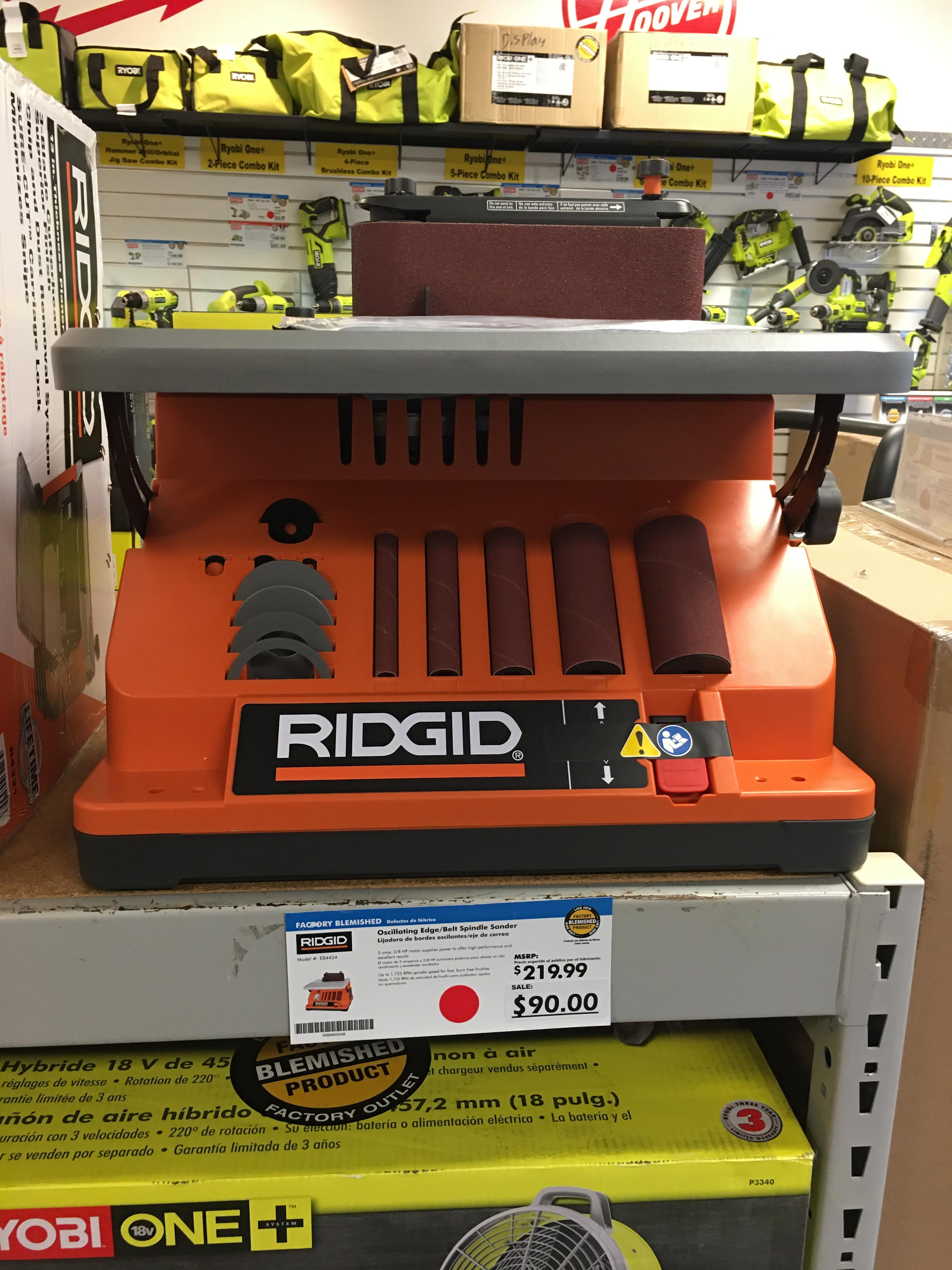 Ridgid Oscillating Edge/Belt Spindle Sander (Factory Blemished) $90 at Direct Tools Outlet In-Store YMMV