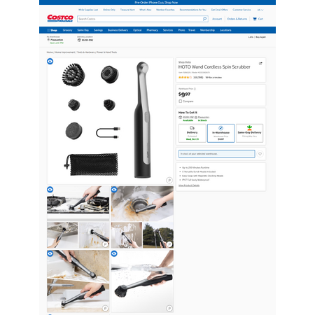[Costco Members] - In Store Only - HOTO Wand Cordless Spin Scrubber [YMMV]