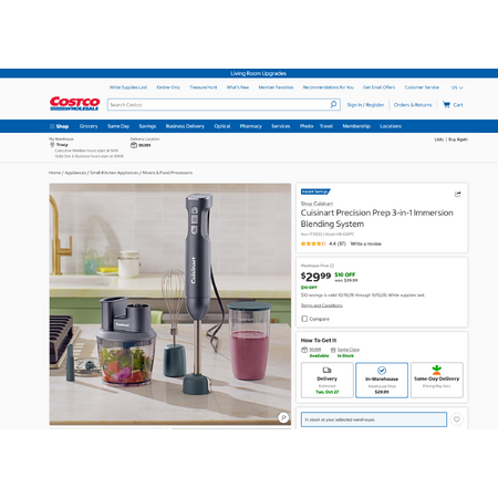 [Costco Members] - In Store : Cuisinart Precision Prep 3-in-1 Immersion Blending System