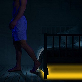 Save Upto 47% OFF NOW - Motion Activated Bed Light-Auto On/Off Warm Soft Glow 4.9ft Flexible USB Waterproof LED $7.4