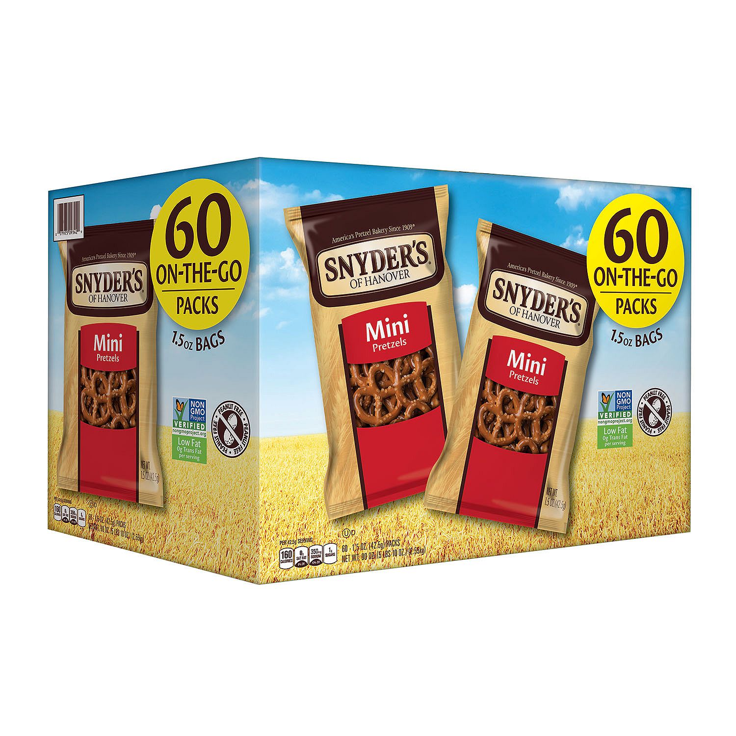Snyder's Mini Pretzels, Individual Packs, 1.5 Ounce (60 Count) $14.98
