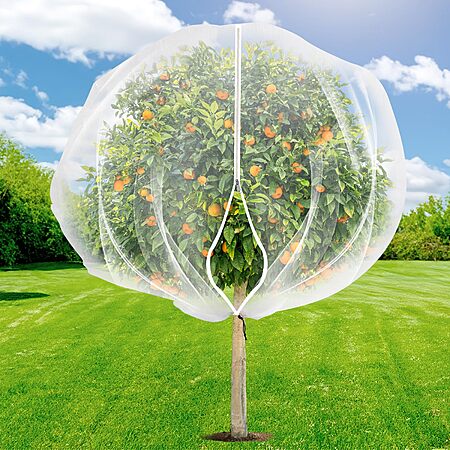 7.8' x 7.8' ZYP Fruit Tree Netting Cover w/ Zipper & Drawstring $15 