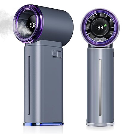GOSALISU Rechargeable Portable Handheld Misting Mini Fan $10