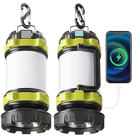 2-Pk Alpswolf Rechargeable 1000 Lumen LED Camping Lantern Flashlights $20 + Free S&H