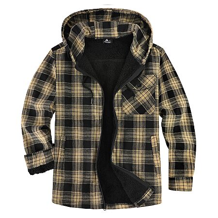 Amazon – V VALANCH Men's Sherpa-Lined Hooded Flannel Jacket - $19.99–$24.99 w/ Code
