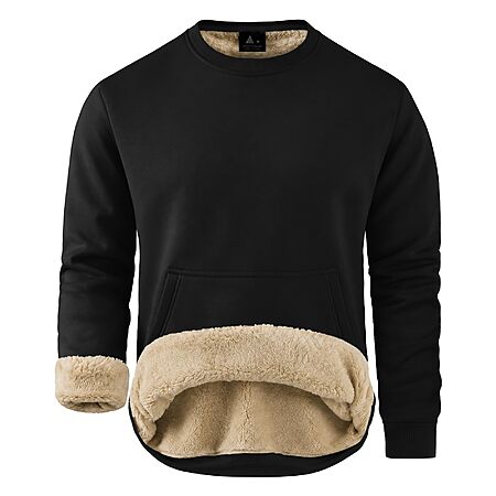 Amazon – ZITY Men's Sherpa-Lined Fleece Crewneck Sweatshirt - $19.45 w/ Code