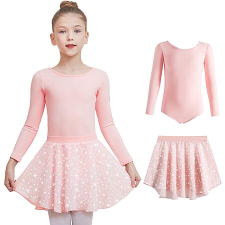 Amazon – DIPUG Girls Long-Sleeve Ballet Leotard w/ Removable Skirt - $7.49–$8.49 w/ Code