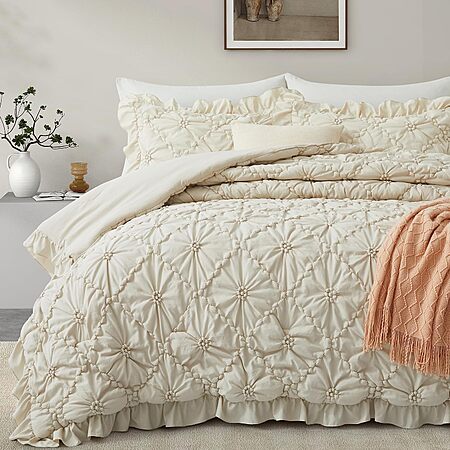 Amazon – BEDAZZLED Queen 3-Pc Pinch-Pleat Comforter Set - $26.99–$35.69 w/ Code