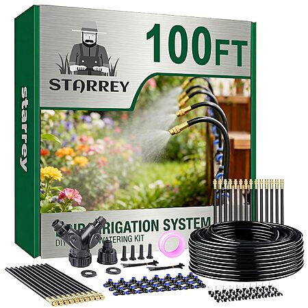 Amazon – 100-Ft Drip Irrigation System w/ 24 Adjustable Copper Nozzles - $10.92–$28.79 w/ Code + Deal