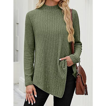 Amazon – Women's Mock Turtleneck Tunic Sweater Tops - $6.99–$13.99 w/ Code