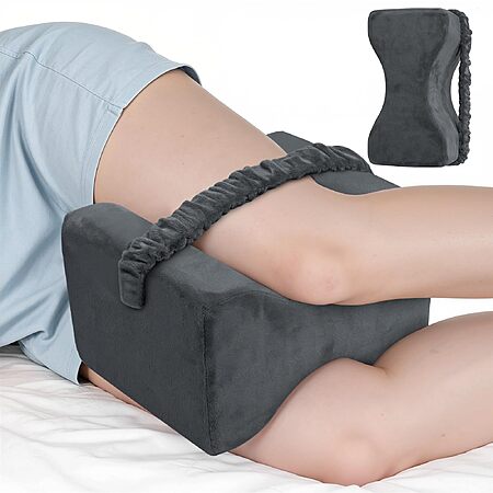 ComfyInLove Knee Pillow for Side Sleepers w/ Memory Foam & Strap