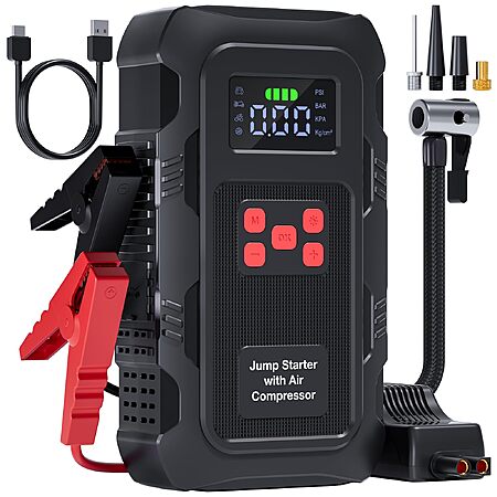 5000A HPBS Portable Car Jump Starter w/ 150PSI Tire Inflator & Air Compressor $32 + Free S&H