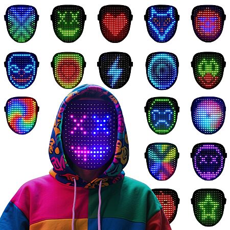 arscniek LED Light Up Gesture Control Halloween Costume Mask