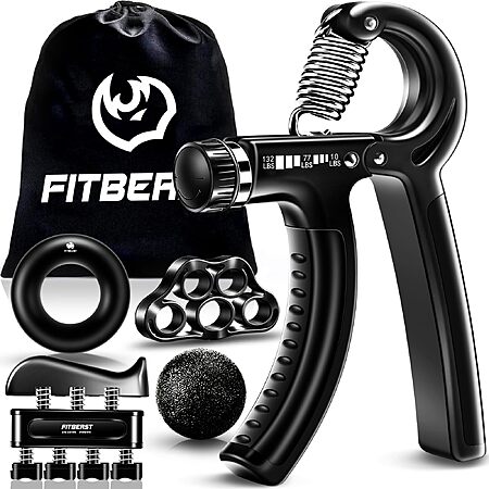 5-Pc FitBeast Hand Grip Strengthener Workout Kit (Black) $9.90
