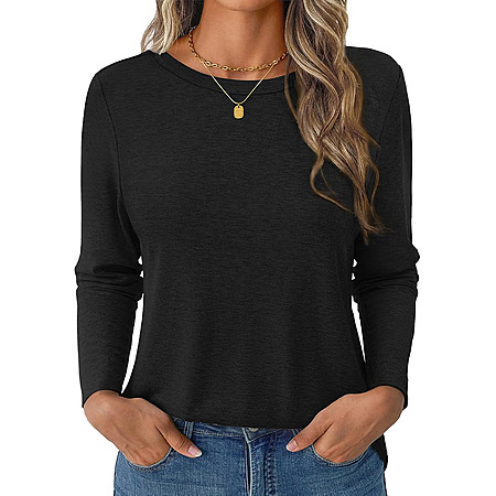 Amazon – GKBK Women's Long-Sleeve Crewneck Tee - $4.99–$5.50 w/ Code