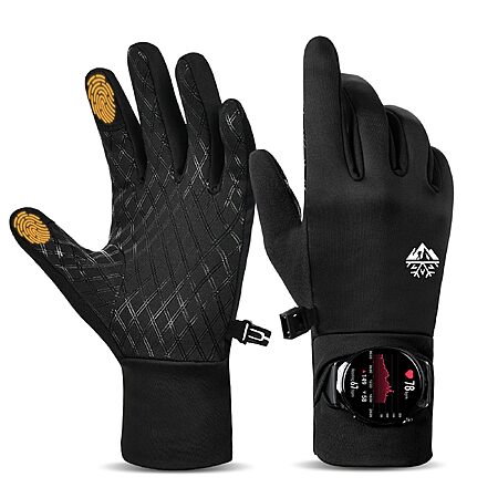 Pixel Panda Running Gloves w/ Smartwatch Window & Reflective Strips $6.95