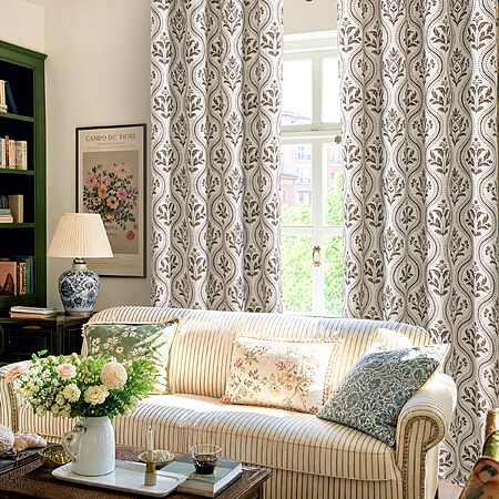 Amazon – YoungsTex 2-Panel Brown Floral Linen-Blend Curtains - $11.98