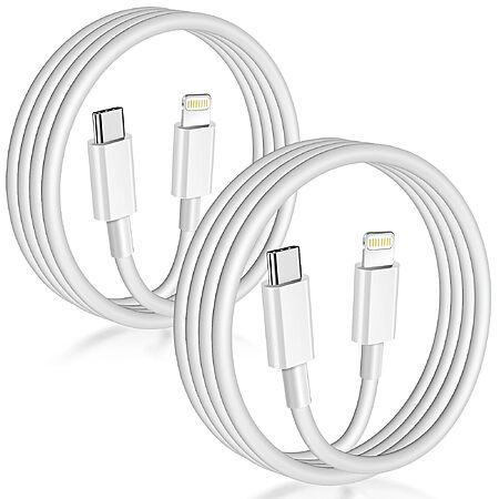 2-pk 6' APFEN USB C to Lightning Cables MFi Certified $3.20